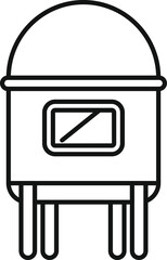 Poster - outline style icon of a milk pasteurization tank representing dairy processing and industrial equipm