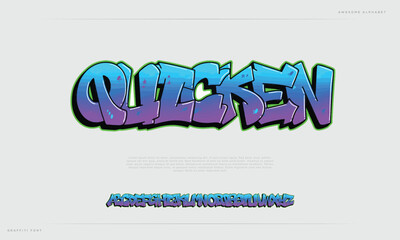 Wall Mural - Graffiti font text effect, spray and street text style