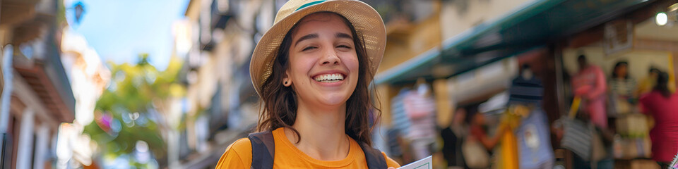 Poster - Beautiful woman smiling