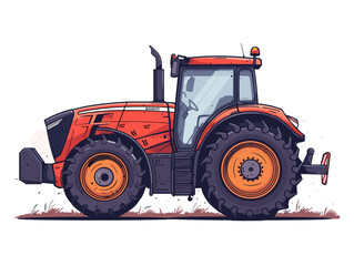 Wall Mural - Tractor. Vector illustration. Isolated on white background