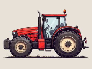 Wall Mural - Tractor. Vector illustration. Isolated on white background