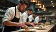 © abu - Portrait of a professional chef adding the finishing touch to his dish.
