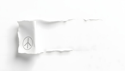 Wall Mural - Inner Peace Ripped Paper Concept isolated with white highlights, png