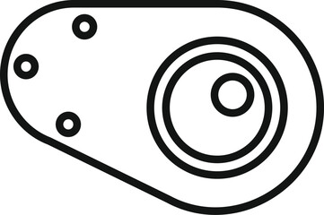 Poster - line drawing of a timing belt tensioner pulley, ensuring optimal engine performance