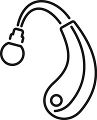 Wall Mural - Simple line art icon of a modern hearing aid device, designed to improve the listening experience for those with hearing impairment