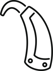 Sticker - Simple line drawing of a hearing aid, perfect for representing concepts of accessibility and hearing loss