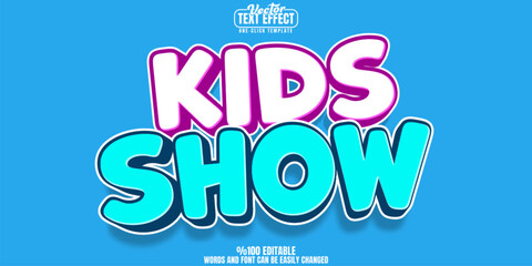 Poster - kids editable text effect, customizable show and children 3d font style