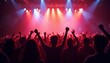 © abu - Energetic show moment with audience members as semi-silhouettes, raising their arms. Vibrant stage lights and playful shadows enhance depth of field, creating an immersive, lively atmosphere.