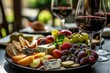 © Anastasia Knyazeva - Elegant Cheese and Wine Plate - Perfect for Culinary and Hospitality Content