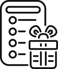 Poster - Wish list with a gift box is representing the concept of online shopping for presents