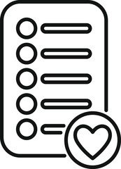 Poster - line art icon of wish list representing a concept of choosing favorite things
