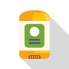 Sticker - This flat design icon with long shadow features a yellow deodorant stick with a green label, perfect for projects related to hygiene and personal care