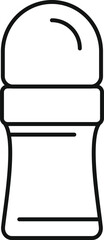 Sticker - Simple line art illustration of a roll on deodorant bottle, perfect for representing hygiene and personal care