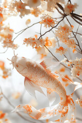 Wall Mural - Chinese  koi carp pattern