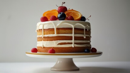 wedding cake on white background