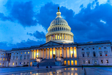 Wall Mural - US Capitol Noth Side Illuminated Reflection Washington DC