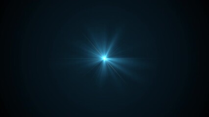Canvas Print - lens flare effects. dynamic light streaks and bright star rays animation. loop