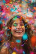 © gustav - Joyful Woman Celebrating with Confetti created by ai