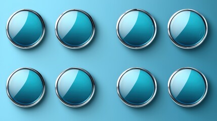 Poster - blue glossy buttons on blue background.