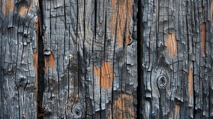 Canvas Print - A close-up of an old wooden sign with deep cracks and splinters, showcasing the effects of time.