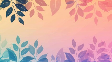Poster - A gradient background with leaves at the top and bottom, leaving the middle clear for text.