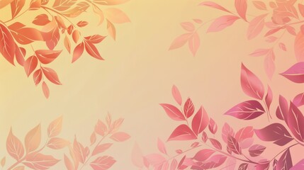 Poster - A gradient background with leaves at the top and bottom, leaving the middle clear for text.