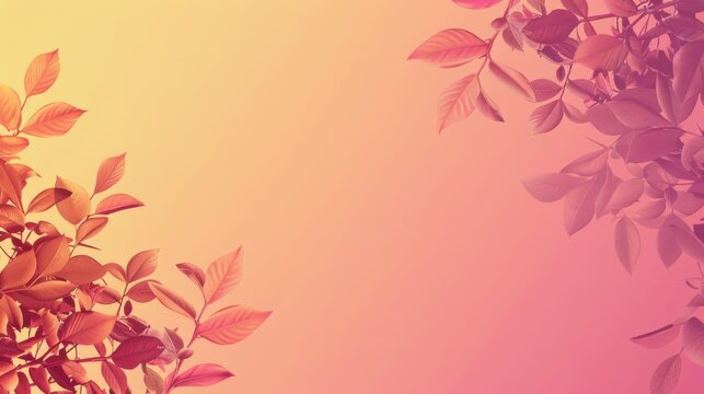 A gradient background with leaves at the top and bottom, leaving the middle clear for text.