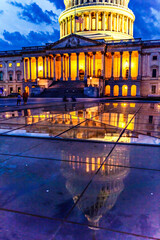 Wall Mural - US Capitol Noth Side Illuminated Reflection Washington DC