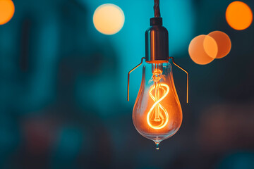 A Paperclip Shaped Like a Question Mark Hanging from a Light Bulb