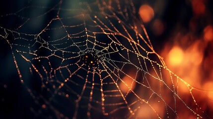 Wall Mural - halloween spider web dark scary