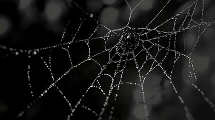 Wall Mural - halloween spider web dark scary