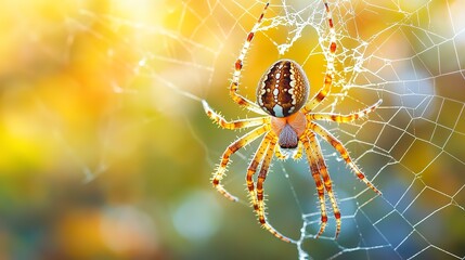 An image of a spider and its spider web 