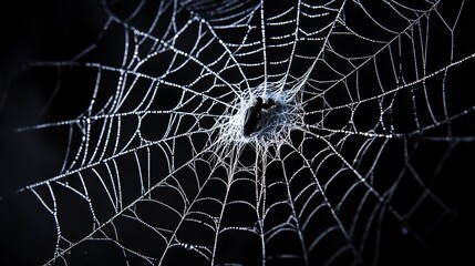 Wall Mural - halloween spider web. isolated on black background