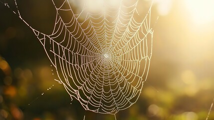 Wall Mural - intricate and delicate spider web pattern in a natural outdoor setting