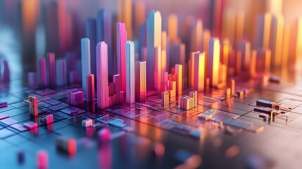 Poster - Detailed 3D Rendered Graphic Income Distribution Chart Showcasing Regional Sales Performance