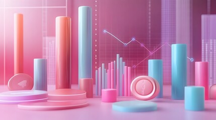 Poster - Visually Compelling 3D Rendered Income Charts for Simplified Financial Reporting