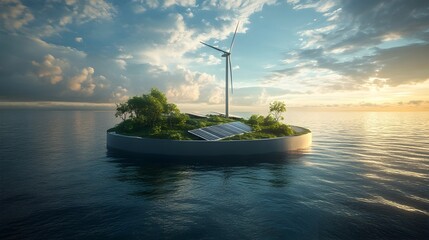 Poster - renewable energy powering the sustainable future cityscape