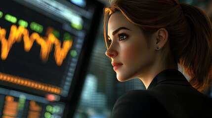 Poster - Businesswoman Consulting with Team on Market Investments