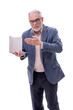 © Elnur - Old man holding book isolated on white