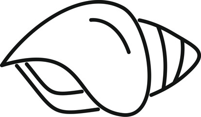 Poster - simple line art drawing of a seashell, evoking the beauty and tranquility of the ocean