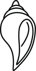 Poster - seashell icon in outline style depicting a marine mollusc with a spiral shell, commonly found in coa
