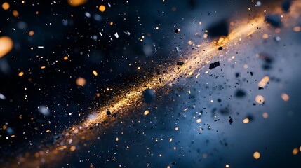 Poster - Captivating Close up of Rapidly Floating Space Debris Drifting in the Cosmic Void