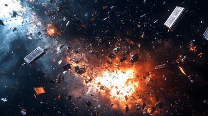 Poster - Cascading Cosmic Catastrophe The Hazardous Aftermath of Orbital Collisions