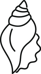 Poster - simple line art illustration of a seashell evoking summer holidays and the beauty of nature