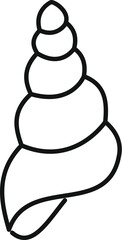 Poster - simple line art drawing of a seashell, perfect for representing marine life and ocean themes