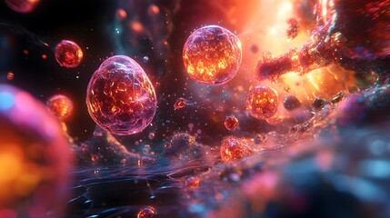 Poster - 3D Rendered Experiment with Precursor Undergoing Chemical Reactions in Laboratory Setting
