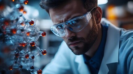 Poster - Scientist Compares Precursor Compounds in Laboratory Equipment for Scientific Discovery