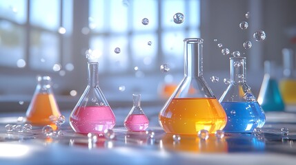 Poster - Variety of Solvents Tested in Laboratory Glassware for Chemical Analysis and Experimentation