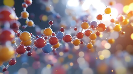 Poster - Experimental 3D Rendered Scene of Polymer Synthesis Process with Precursor