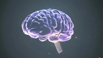 Wall Mural - An animated brain is shown connected to a spring mechanism, illustrating a creative concept in a dark, illuminated environment.